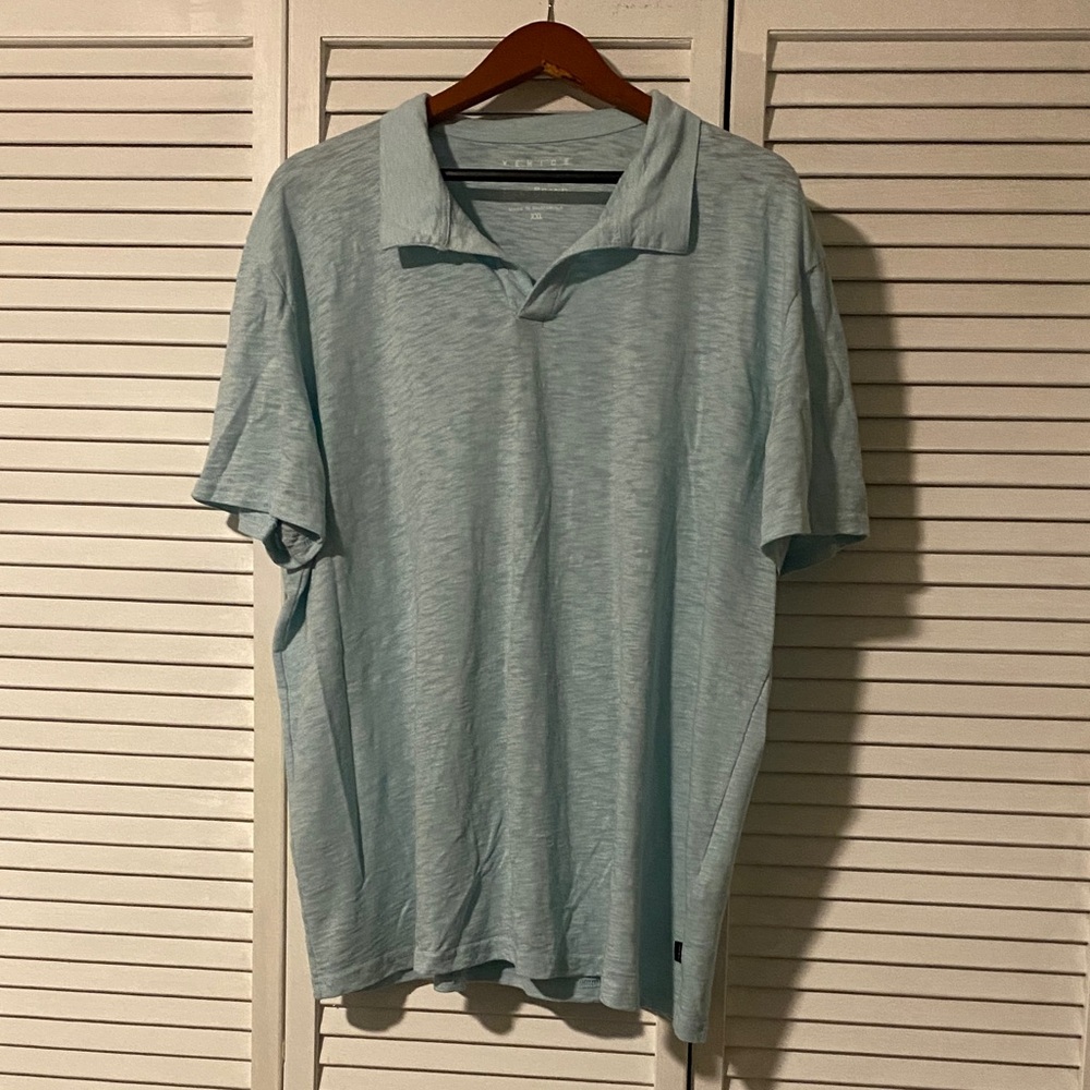 Lucky Brand Men's Light Blue Slub Polo